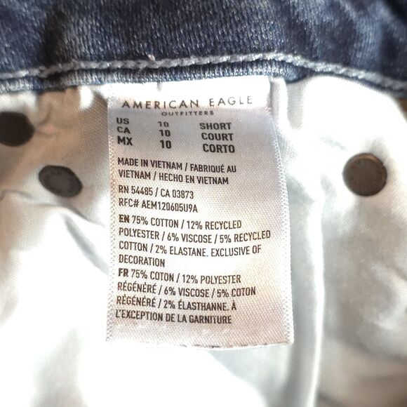 American Eagle Flare Bootcut High Rise Y2K Festival Boho Womens Jeans 10 Short - Picture 5 of 8